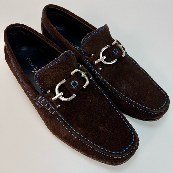 Donald J Pliner Dacio Loafer Expresso Suede Slip-On Driving Shoes Brown Mens 9M - Picture 1 of 14